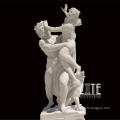 Home decorative antique stone marble woman sex with man statue